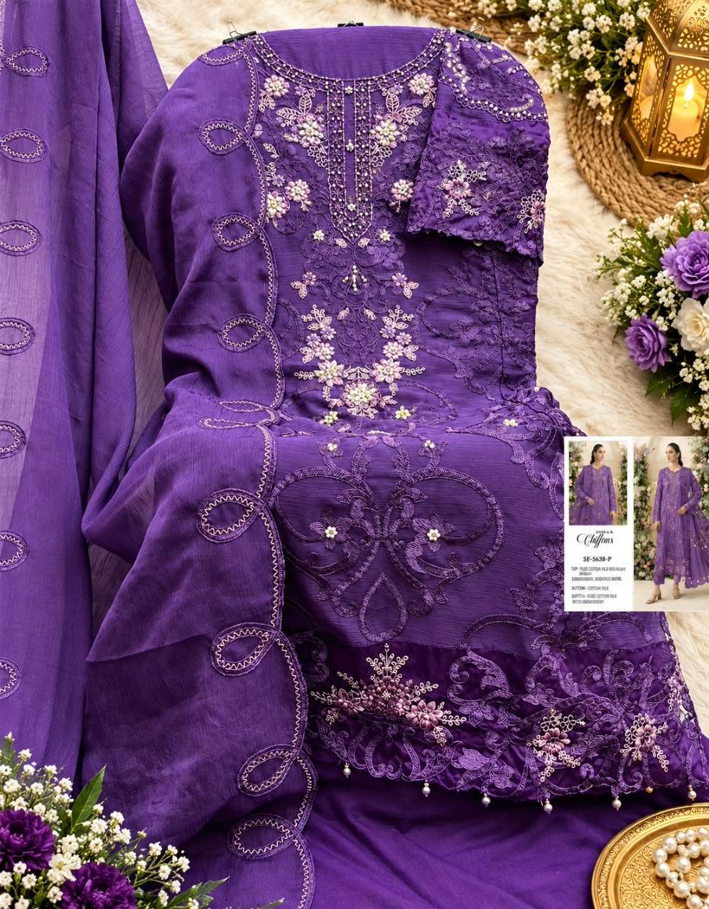 SF 5638 COLOR CHIFFON KHATLI WITH LATKAN SALWAR SUIT FOR LADIES WHOLESALER GUJARAT